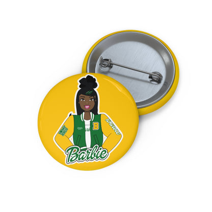 HBCU Barbie Yellow & Green Custom Pin Buttons