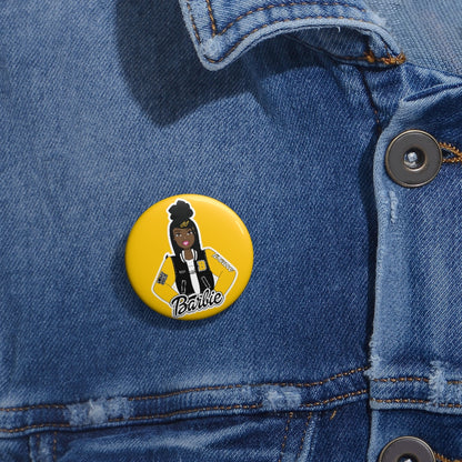 HBCU Barbie Black & Yellow Custom Pin Buttons