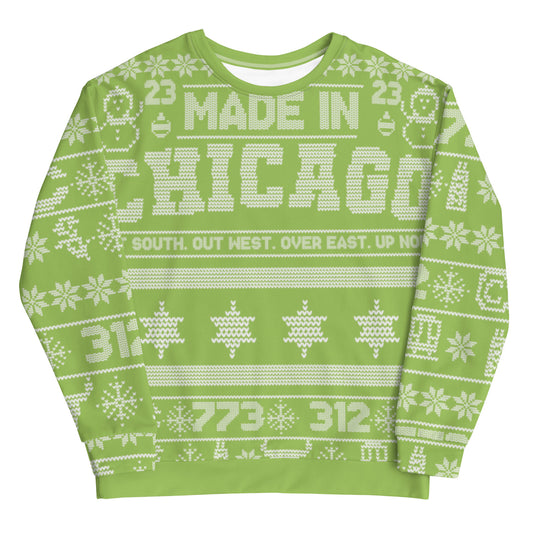 Chicago Ugly Christmas Sweater | Unisex Sweatshirt Lime