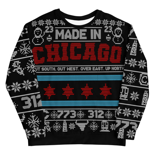 Chicago Ugly Christmas Sweater | Unisex Sweatshirt Black