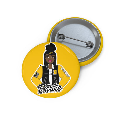 HBCU Barbie Black & Yellow Custom Pin Buttons
